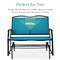 Best Choice Products 2-Person Outdoor Swing Glider, Steel Patio Loveseat, Bench Rocker w/ Armrests